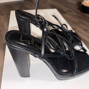 Lulu's Elegant Black Strappy Heels